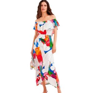 NWT Desigual Tropical Boho Floral Maxi Dress